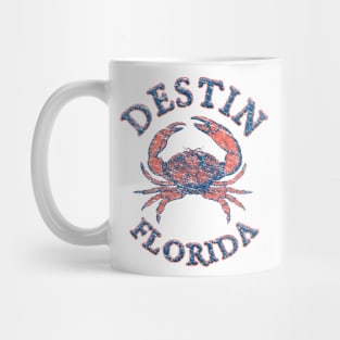 Destin, Florida, with Stone Crab on Wind Rose (Two-Sided) Mug
